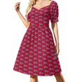 thumbnail image 2 of Atlanta Pennant-vestido rojo de manga corta vestido de verano para mujer vestido de novia elegante para invitados vestidos elegantes para mujer en venta, 2 of 7