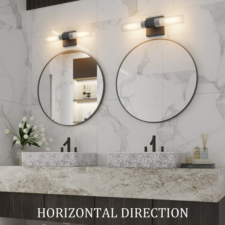 Modern Dimmable LED Wall Sconce - 10W Black Vanity Light, 3000K Warm White For Bathroom, Bedroom, Hallway