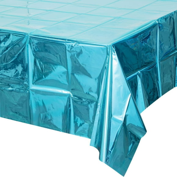 Nappe en plastique à paillettes bleues