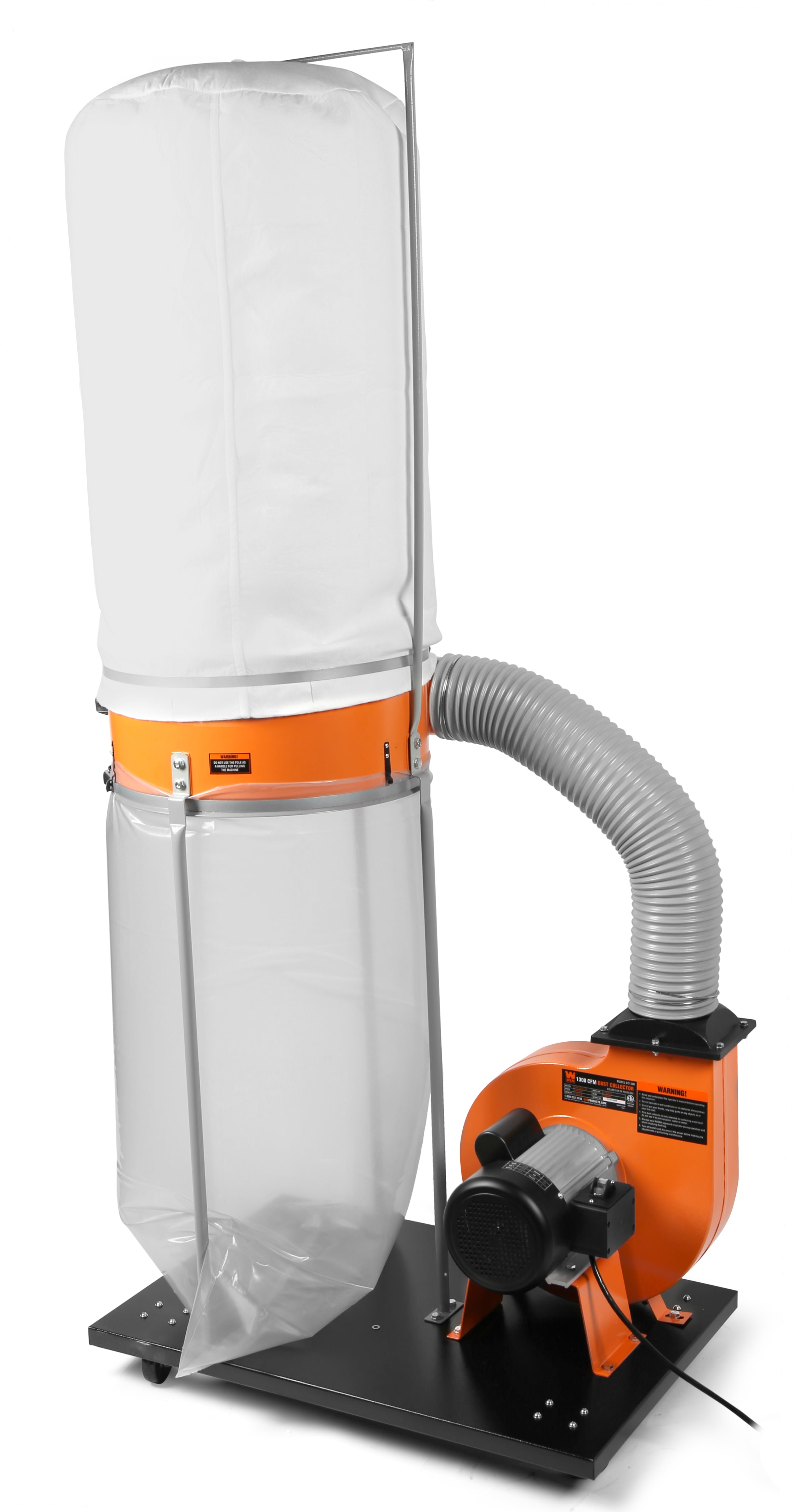 WEN 1,300 CFM 14-Amp 5-Micron Woodworking Dust Collector with 50-Gallon Collection Bag and Mobile Base