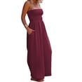 thumbnail image 4 of Off Shoulder Women Elastic Slim Long Wide Leg Jumpsuits, 4 of 5
