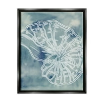 Stupell Industries Spiral Seashell Nautilus Sea Life Watercolor Pattern Graphic Art Jet Black Floating Framed Canvas Print Wall Art, Design by Ziwei Li