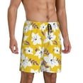 thumbnail image 2 of Pofeuu Lilies Flowers Print Men's Soft Woven Elastic Waistband Sleep Pajama Short-Medium, 2 of 6