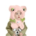 thumbnail image 2 of Nmnitkp Knit Hats Winter Fleece Lining Skiing Winter Caps for Boys and Girls Cute Animal Character with Warm Ear Flap 6 months -2 Years Pink, 2 of 6