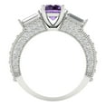thumbnail image 4 of 2.33 ct Round Cut Simulated Alexandrite 3 Stone 14K White Gold Womens Engagement Ring, 4 of 5