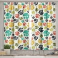 thumbnail image 2 of Ambesonne Dog Lover Valance & Curtain, Hand Drawn Paws, 55"x36", Multicolor, 2 of 7