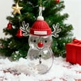 thumbnail image 4 of Reindeer Snowman Shaped Glass Straw Cup, Transparent Christmas Drinkware with Red Hat & Antlers, Festive Gift for Xmas, 4 of 6