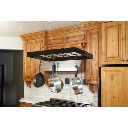 Fox Run  Black Square Pot Rack With Chrome Chains and (Best Post Run Drink)