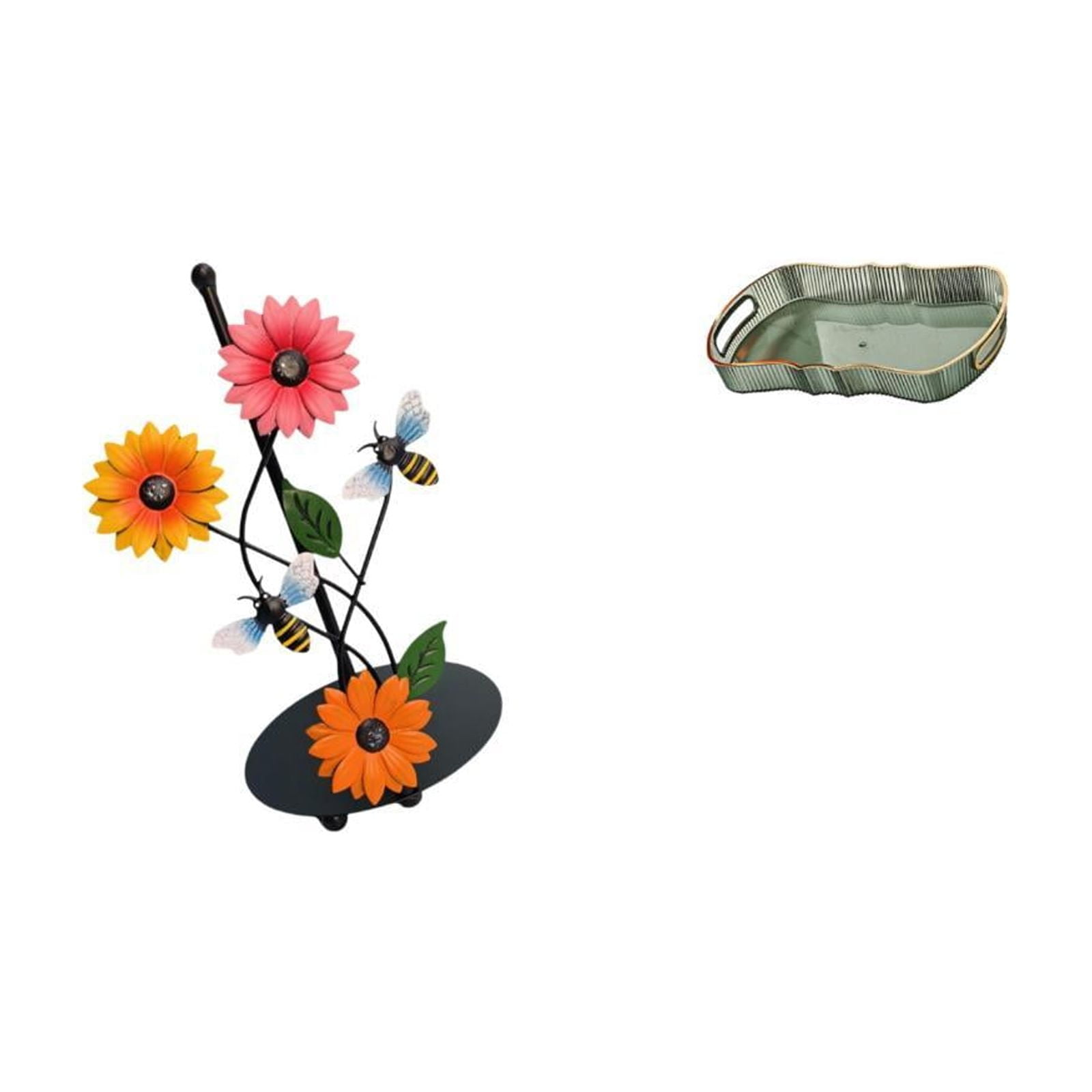 Fiocias Toilet Paper Holder And Paper Towel Holder Countertop with Storage Tray Rectangle Serving Tray Kitchen Fruit Dessert Tray Made of Iron Or PP Suitable