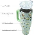 thumbnail image 6 of 40 oz Tumbler with Handle and Straw, Stainless Steel Insulated Cup with Leak Proof Lid and Straw Lid, Keep Drinks Cold and Hot for Hours(Avocado), 6 of 6