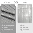 thumbnail image 4 of No Hook Shower Curtains, Waffle Weave Shower Curtain with Snap in Fabric Liner, Tukang Luxury Polyester Fabric Shower Curtain with See Through Top Window, 71" x 74", Grey, 4 of 9