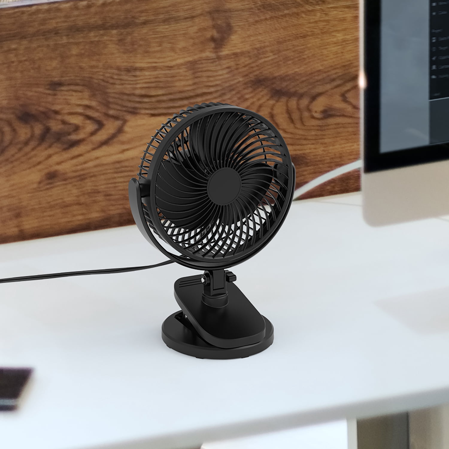 Mainstays 6-inch New Desktop or Clip-on AC Electric Personal Indoor Fan with 2 Speeds, Black