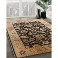 thumbnail image 2 of Ahgly Company Indoor Round Mid-Century Modern Bakers Brown Oriental Area Rugs, 3' Round, 2 of 6