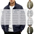 thumbnail image 3 of sdhkgrrt Plus Size Men's Zip Up Collared Long Sleeve Jacket Fall Winter Casual Basic Outwear Solid Trendy Work Business Coats, Army Green L, 3 of 5