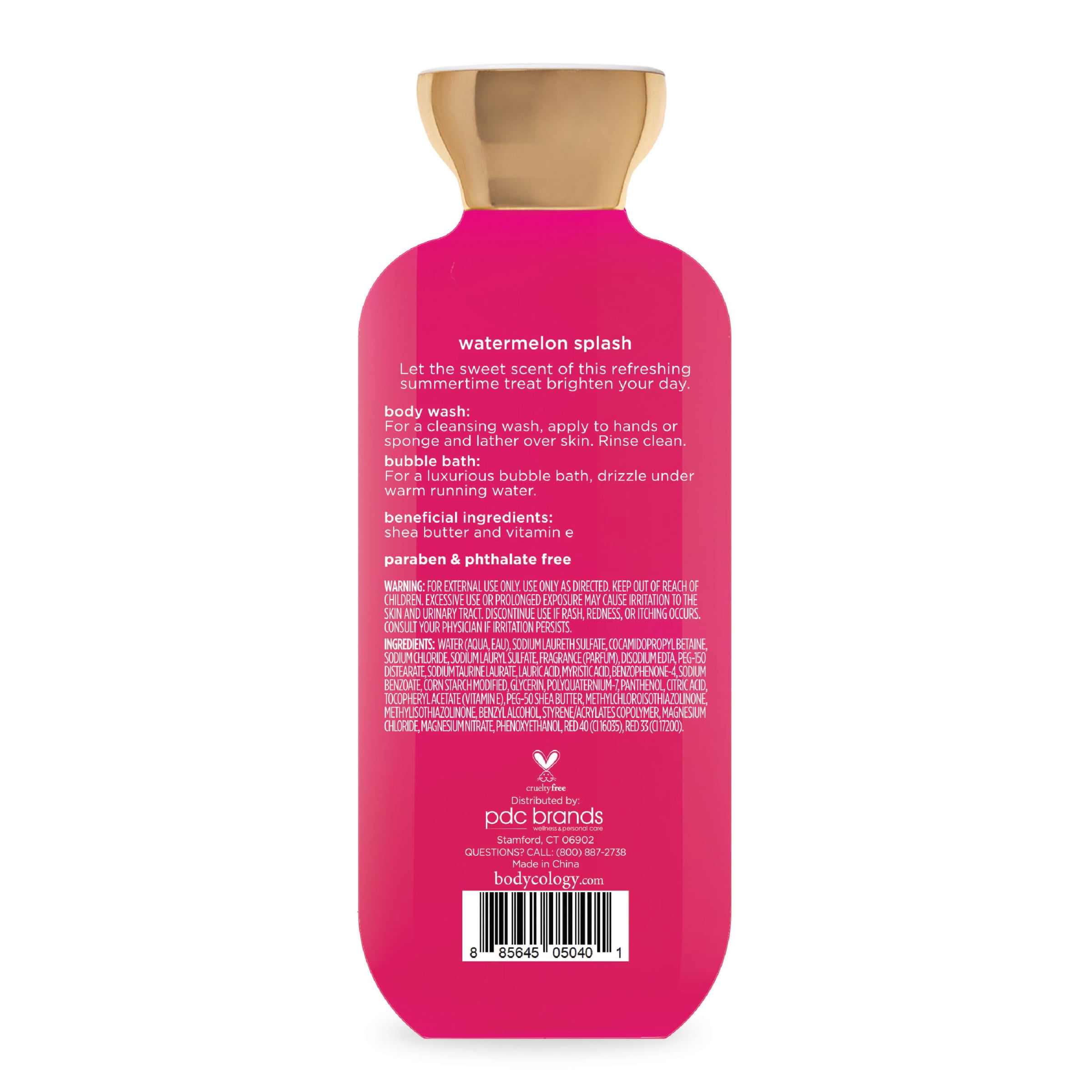 Bodycology 2-in-1 Body Wash & Bubble Bath, Watermelon Splash, 16 fl oz
