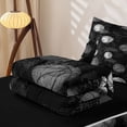 thumbnail image 5 of Homewish Kids Basketball Zipper Full Size Comforter Sets with Fitted Sheet and 2 Pillowcases For Boys,Sports Theme Zipper Bedding Set,Black Gray,Black Reversible,4 Pieces, 5 of 7
