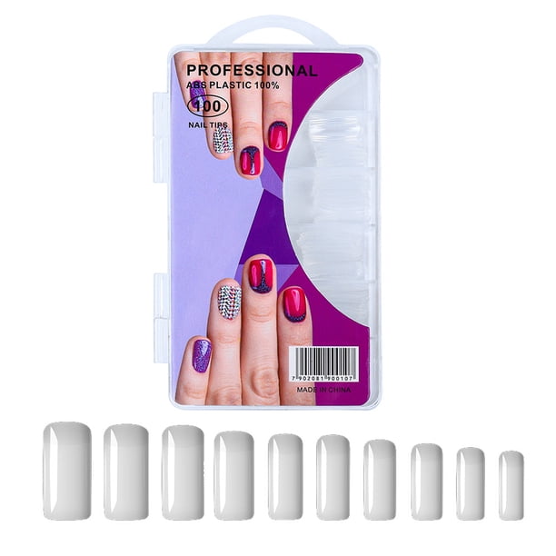 Diy Uñas Postizas Puntas De Arte Transparente Francés Natural Ataúd Uñas Postizas Puntas Acrílico Uv Gel Esmalte De Uñas Manicura 100 Uds Kearding CE008349-03