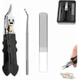 thumbnail image 1 of Black Anti-Slip Grip Gear Lock Nail Clipper Set with Ultra-Sharp Tips for Precise Access to Nail Grooves, Professional-Grade Manicure Tool,Wide Jaw Opening Slanted for Clippers Thick Nails (1set), 1 of 7