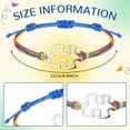 thumbnail image 3 of Srix 24 Pcs Autism Awareness Bracelet Braided Adjustable Colorful Autism Bracelet Puzzle Piece Stretch Charm Bracelet Men Women's Jewelry Appreciation Gift for Autistic Population A416, 3 of 6