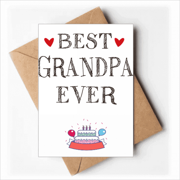 Best grandpa ever Quote Heart Happy Birthday Greeting Cards Envelopes Blank