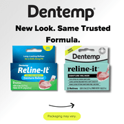 Dentemp Denture Reline Kit - Advanced Formula Reline It Denture Reliner - Denture Kit to Refit and Tighten Dentures for Both Upper & Lower Denture (2 Relines)