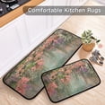 thumbnail image 5 of 2-Piece Kitchen Rugs Set Non-Slip Mats Carpet Floor for Kitchen, Bathroom (19.7"x27.6" & 19.7"x47.2") Enchanted Flowers Painting, 5 of 7