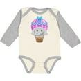 thumbnail image 3 of Inktastic Cute Baby Elephant in a Pink Hot Air Balloon Boys or Girls Long Sleeve Baby Bodysuit, 3 of 5