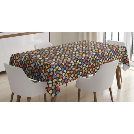 

Ambesonne Hearts Tablecloth Rectangular Table Cover Romantic Pattern 60 x90 Multicolor