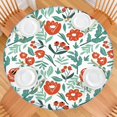 thumbnail image 2 of Round fitted tablecloth with elastic border, water-resistant polyester fabric, fits 44-52 inch diameter tables, oversized edition, 2 of 5