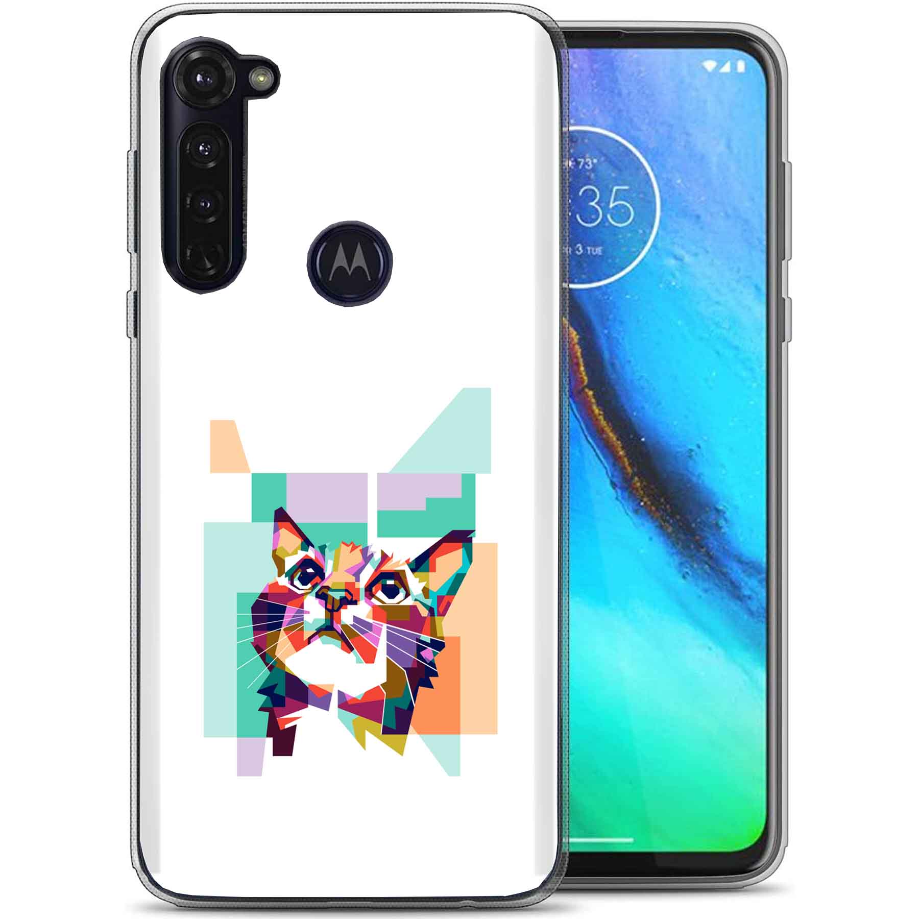 TalkingCase Slim TPU Phone Case Compatible for Motorola Moto G Stylus 2020, 3D Cat Print, Thin, Flexible, Soft Touch, USA