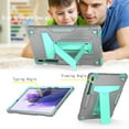thumbnail image 3 of Dteck Case for Samsung Galaxy Tab S7 FE T730 (2021) 12.4-inch,Shockproof Rubber Case Kickstand Hybrid 3-Layer Protection Cover for Galaxy Tab S7 FE 5G SM-T736B/Galaxy Tab S7+ T970,Gray+Mint, 3 of 4
