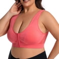 thumbnail image 7 of APEXFWDT Women's Plus Size Wireless Sports Bra Front-Closure Comfort Bra Light Support Yoga Bra for Daily Workouts,Watermelon Red, 7 of 7