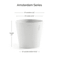 thumbnail image 2 of Ecopots Amsterdam Durable Modern Round Indoor/Outdoor Recycled Based Composite Flower Pot Planter, Pure White, 12", 2 of 4
