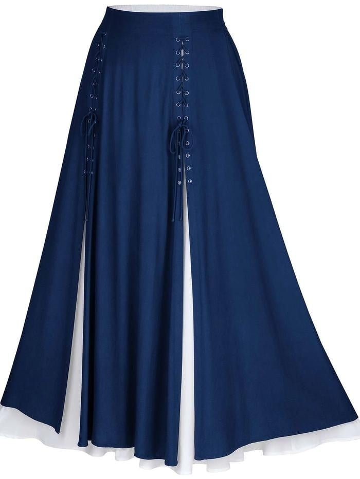 SySea - Women's Lace-Up Overskirt Vintage Style Romantic Maxi Skirts ...