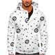 thumbnail image 1 of Sudadera informal con capucha y estampado de teñido anudado y media cremallera para hombre Pompotops oipoqjl52256, 1 of 5