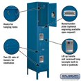 thumbnail image 2 of Salsbury Industries 63158BL-A Standard Metal Locker - Triple Tier - 1 Wide - 5 Feet High - 18 Inches Deep - Blue - Assembled, 2 of 2