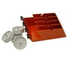 JVCC Quadruple-Roll Steel Desktop Tape Dispenser: for 4 rolls up to 1" wide toothed blades (Orange)