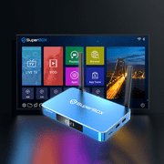 SUPERBOX S5MAX Voice Edition,Voice-controlled remote with alternate mini keyboard. Includes 128GB storage, Ethernet cable, 64GB TF card & remote case for enhanced viewing.