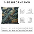 thumbnail image 5 of COMIO  Aqua and Green Red Peacock Bird Floral Chinoiserie Throw Pillow Cover Asian Inspired Pillow Case Cushion Cover Vintage Pillow Covers Home Decor for Sofa Couch Bed Office Car, 5 of 5