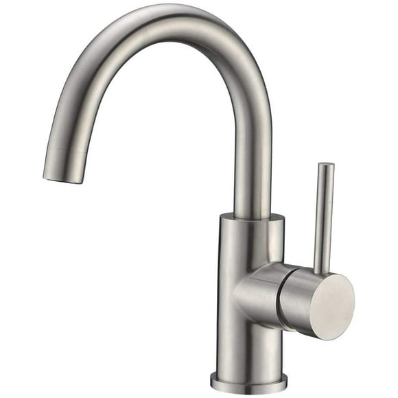 Bar Sink Faucet, Bathroom Kitchen Faucet Brushed Nickel Single Hole Stainless Steel Delta Pre Wet Small Mini Restroom Bath Utility Marine Faucet Farmhouse Vanity Lavatory Faucets Outdoor