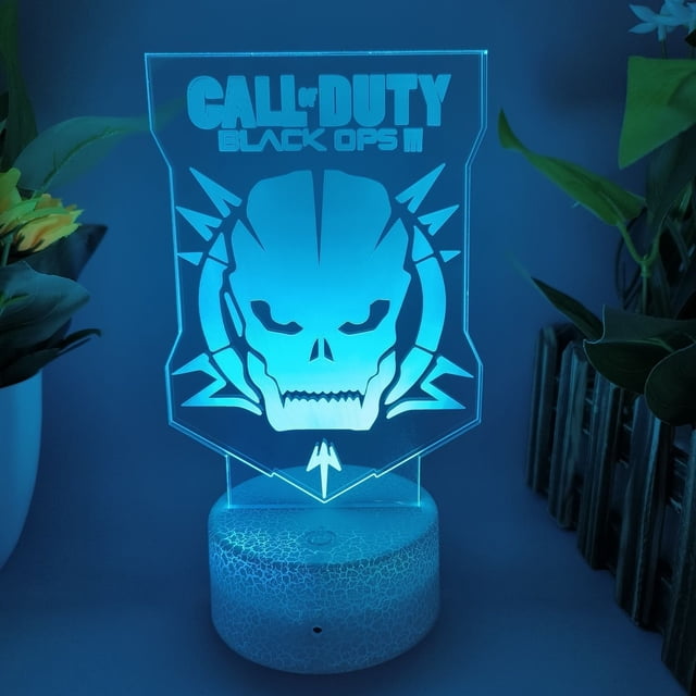 Luz nocturna LED 3D que cambia de color para Call of Duty Black Ops