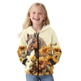thumbnail image 4 of Chaqlin Butterfly Sunflower Horse Fuzzy Zip Up Jacket for Girls and Teens - Fuzzy Hoodies for boys Trendy Fall Hooded Sweatshirt for Outdoor and Gym, 4 of 7