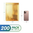 thumbnail image 2 of Gold Metallic Bubble Mailers, Padded Self Seal Envelopes, 200 Count, 7.25 x 11 in, 2 of 8