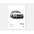 thumbnail image 3 of Póster de coche de lujo en blanco y negro pop Estética Supercar Sports Car F80 M3 M140 GTR Impresión en lienzo Arte de pared Decoración de garaje, 3 of 5