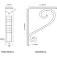 thumbnail image 2 of Ekena Millwork 2"W x 7 1/2"D x 10"H Edwards Wrought Iron Bracket, (Triple center brace) (4-Pack), 2 of 5