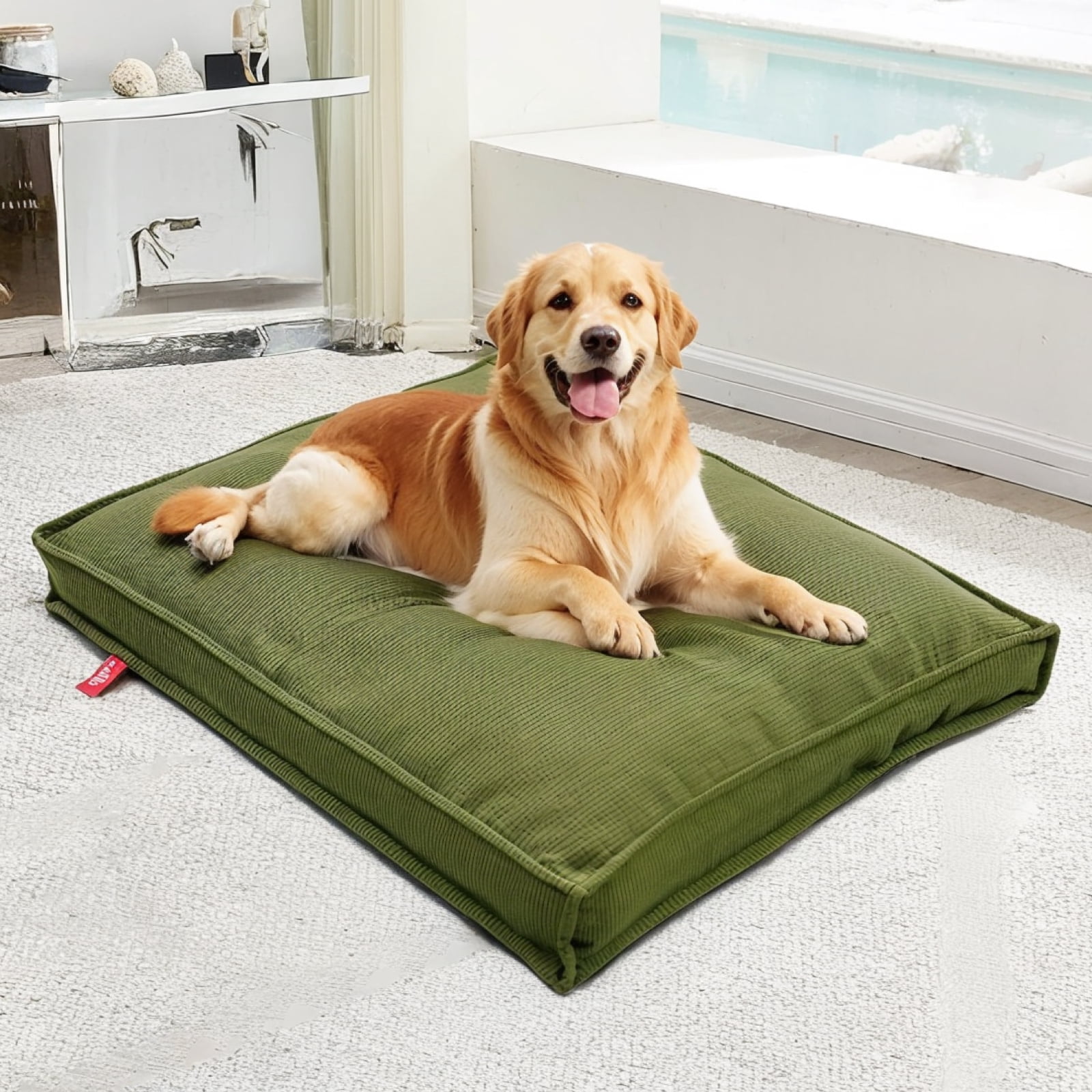 Luxury Dog Bed for Dogs up to 77lbs, Breathable, Durable & Washable with Removable Cover, Concealed Zipper and Non-Slip Bottom