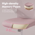 thumbnail image 5 of Ninecer Ergonomic Mesh Office Chair with Memory Foam Seat, Computer Desk Chair with Adjustable Lumbar Support & 3D Headrest, 90°Flip-up Arms, Pink, 5 of 9