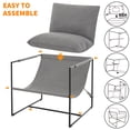 thumbnail image 3 of Modern Comfy Accent Chair – Upholstered Lounge Armchair with Metal Frame, Removable Shredded Foam Cushion, Stylish Single Sofa for Living Room, Bedroom or Balcony, Linen | Light Gray, 3 of 7