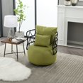 thumbnail image 3 of Upholstered Swivel Accent Chair Living Room Chair Green, 3 of 5
