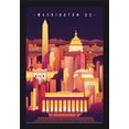 thumbnail image 1 of Washington DC - Neon Skyline - Lantern Press Artwork (16x24 Giclee Art Print, Gallery Framed, Black Wood), 1 of 1